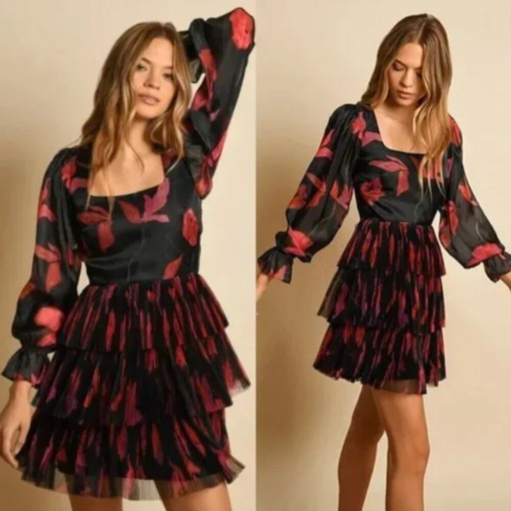Anthropologie Hutch Hale Tulle Ruffle Skirt Mini Dress size 4